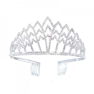 SSNUOY Women Wedding Tiaras and Crowns Bridal Headpieces Silver Finish