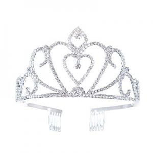 SSNUOY Rhinestone Tiaras and Crowns for Women and Girls Princess Birthday Tiara with Comb