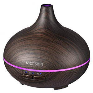 VicTsing 150ml Mini Aroma Essential Oil Diffuser, Wood Grain Cool Mist Humidifier for Office Home St