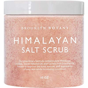 Himalayan Salt Body Scrub 10 oz - All Natural Cleansing Exfoliator With Sweet Almond Oil Promoting R