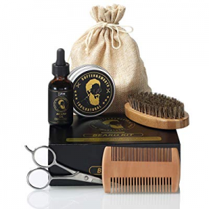 Beard Maintenance Kit for Facial Hair Grooming&Trimming-Beard Growth Oil& Moisturizing Balm, Beard B