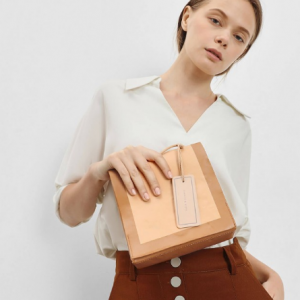 Crumpled Effect Top Handle Bag
