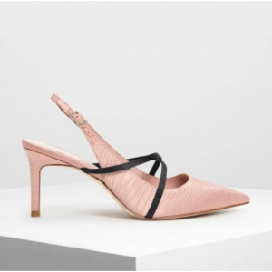 CRISS CROSS EMBOSSED SLINGBACKS