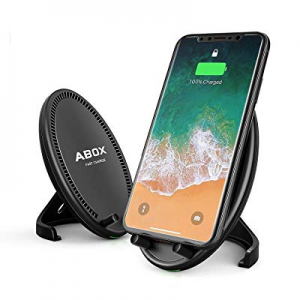 ABOX Qi Wireless Charger for iPhone & Samsung, Fast Wireless Charging Pad Stand for Galaxy S8/S8 Plu
