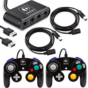 DACCKIT Gamecube Accessories Bundle Compatible with Switch/Wii U/PC - Includes 2x Gamecube Controlle