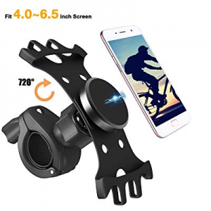 Manfiter Bike Phone Mount, Bovon 360°Rotation Silicone Bicycle Phone Holder, Universal Motorcycle Ha
