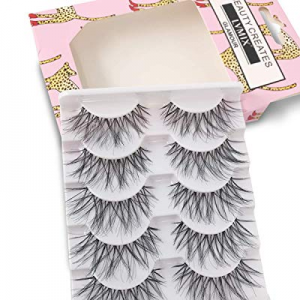 LVMIX False Eyelashes Glamour Fake Lashes Reusable 100% Handmade (5 Pairs)