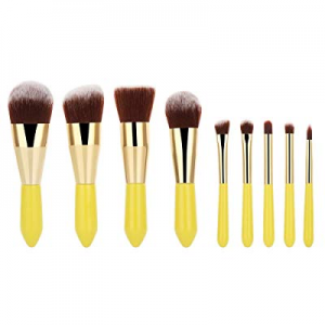 9 Pieces Mini Makeup Brush Set, Professional Face Eye Shadow Eyeliner Foundation Blush Lip Brushes