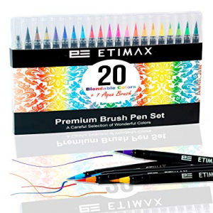 Watercolor Markers - Water color pen brush set for calligraphy, painting, coloring & art. Watercolor