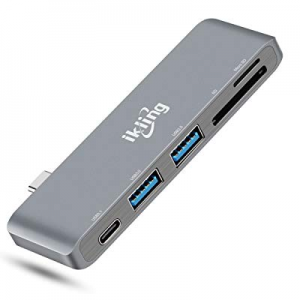 USB-C Hub Type C Adapter - ikling USB to USB C Adapter with SD/TF Card Reader, 2USB3.0 Port, USB C C