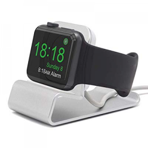 SYOSIN Charging Stand, Aluminum Watch Charging Stand Dock Holder with Cable Management, Support Nigh