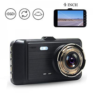 Poetele-R 4 Inch Screen Dash Cam 1080P Car DVR Dashboard Camera Full HD with Dual Lens Front and Rea