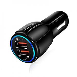 Fast Car Charger,UBYMI 30W Car Charger Adapter Dual Port with Quick Charge 3.0, Compatible with iPho