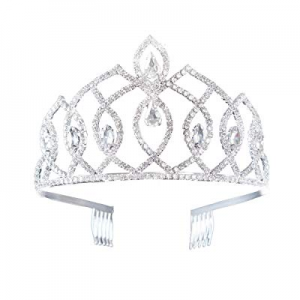 SSNUOY Women Rhinestone Wedding Tiaras Birthday Crown with Combs Party Queen Crown
