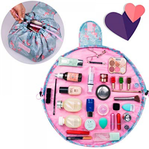 KASI Drawstring Makeup Bag - Quick Travel Cosmetics Bags Lazy Portable Travel Organizers Large Capac