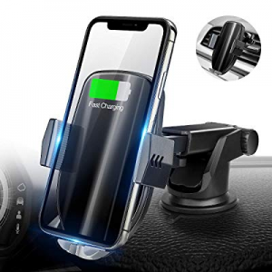 Wireless Car Charger, Wonsidary Automatic Clamping Car Charger Mount 10W/7.5 W Fast Charging Qi Cell