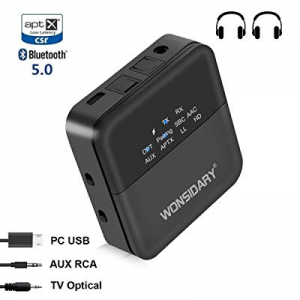 Bluetooth 5.0 Transmitter Receiver for TV/Home/Car Stereo System, Wonsidary Digital Optical TOSLINK 