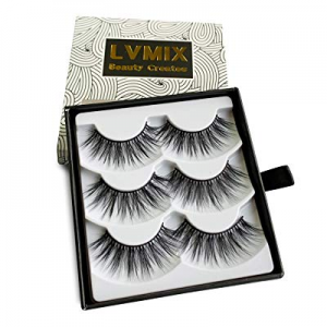 LVMIX 3D False Eyelashes Dramatic Lashes Pack Long Fluffy Fake Lashes Handmade Faux Mink Lashes 3 Pa