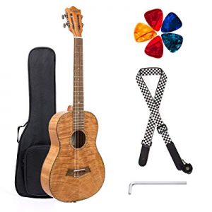 Baritone Ukulele Okoume Ukelele Beginner Kit 30 inch 4 String DGBE Tuning with Gig Bag Strap String