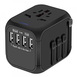 Upgraded Universal Travel Adapter, Castries All-in-one Worldwide Travel Charger Travel Socket, Inter