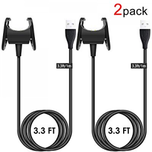 COSOOS Charger Cable Compatible with Fitbit Charge 3 Charger, 2 Pack 3.3ft Replacement USB Charging