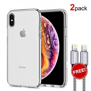 COSOOS 2 Pack Clear Case Compatible for iPhone Xs Case (2018) and iPhone X Case (2017), Anti-Scratch