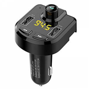 Bluetooth FM Transmitter for car, Wireless FM Transmitter Radio Receiver Adapter Car Kit,with Dual U