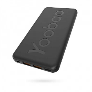 Portable Charger 10000mAh, Yoobao Ultra Slim Power Bank High-Speed 2 USB Ports with Flashlight Exter