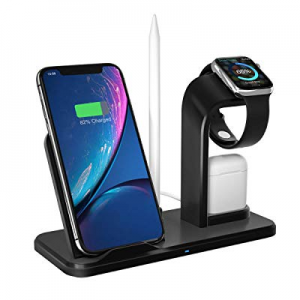 3 in 1 Wireless Charger Stand, Qi Fast Wireless Charging Stand for iPh X/XS/XS Max/XR/8/8 Plus/Samsu