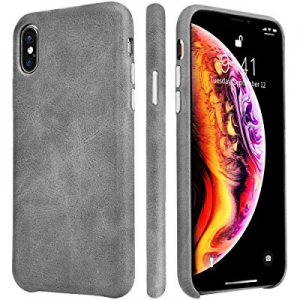 iPhone Xs Max Leather Case TOOVREN iPhone Xs Max Genuine Leather Cover Case Protective Ultra Thin Vi