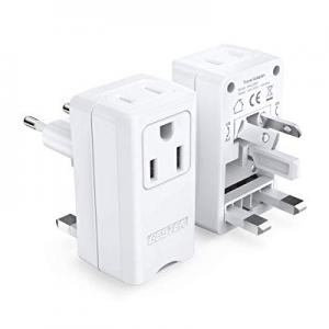 BESTEK Travel Adapter, 2-Pack 1250w Universal All in One Worldwide Travel Adapter Wall Charger 2 AC 
