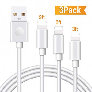 Charging Cable, MarchPower 3Pack 3/6/10FT Certified Cord Cable to USB Fast Charging Charger Compatia