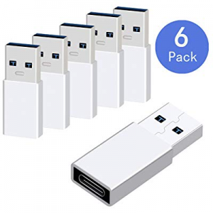 USB C to USB 3.0 Adapter 6 Pack, Converts USB C Female to USB 3.0 Male Compatible with USB C Charge 