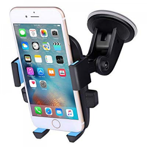 Madeggs Car Phone Holder Car Mount Suction on Windshield 360 Degrees Rotation Freely Adjustable for 