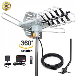 2019 Version HDTV Antenna Amplified Digital Outdoor Antenna -150 Miles Range-360 Degree Rotation Wir