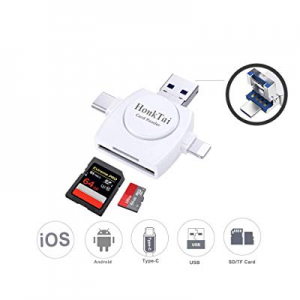 HonkTai USB Type C Card Reader, SD/SDHC/SDXC/TF Card Reader Compatible iPhone X/8/8 plus/7/7 plus/6/