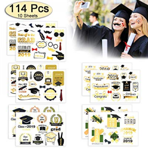 Graduation Party Supplies 2019, WEST BAY 114Pcs Graduation Decorations Tattoos Stickers Graduation G