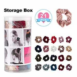 Velvet Hair Scrunchies for Women, Elastic Hair Bands Scrunchy Ties Ropes for Girls - Assorted Colors