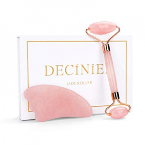 Deciniee Jade Roller and Gua Sha Tools Set - Anti Aging Rose Quartz Roller Massager - 100% Real Natu