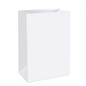 BagDream Grocery Bags 12x7x17" Heavy Duty Kraft White Paper Grocery Bags Durable Kraft Paper Bags, P