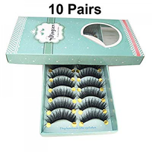 10 Pairs/Pack 3D Mink False Eyelashes Upgraded Fiber & Reusable Long Fake Eyelash Natural Soft Eye M