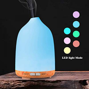 Essential Oil Diffuser, 7 Color Changing LED Lights 120ml Aromatherapy Oil Diffuser with Adjustable