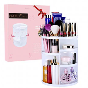 EMOCCI 360 Rotating Makeup Organizer Cosmetic Make Up Holder Organizers Storage Box Case DIY Adjusta