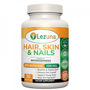 Lezuna Hair Skin and Nails Vitamins, Jump Start Hair Growth, Anti-Aging Benefits, Increase Nail Stre