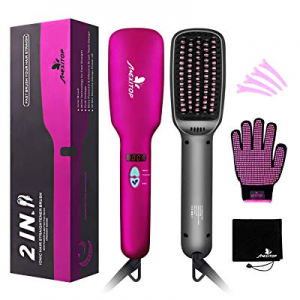 Ionic Hair Straightener Brush Comb - Mexitop MCH Anti Static Ceramic Heating Bursh,Upgraded Heating