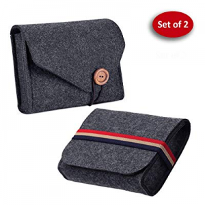 Ureverbasic Felt Storage Case for MacBook Accessories Travel Organizer for Electronics Accessories L