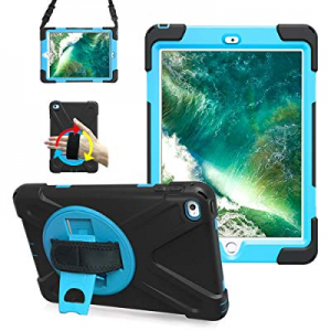 iPad Mini 4 Case 360 Degree with Kickstand Hand Strap and Adjustable Shoulder Strap Carrying iPad Ca