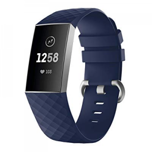Yayuu Compatible Fitbit Charge 3 Bands,Soft Silicone Adjustable Sport Watch Strap for Fitbit Charge
