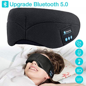 Sleep Headphones Bluetooth Eye Mask, Upgrade Soft Sleeping Wireless Eye Mask with Built-in Bluetooth