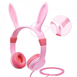 Volume Limiting Kids Headphones Girls,85dB barsone Over Ear Wired Headset with Music SharePort,Food